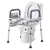 Raised Toilet Seat with Arms, 400 lbs Load Capacity, Adjustable Height and Width