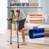 Forearm Crutches for Adults, 11-Level Height Adjustable Walking Crutches with 4-Level Upper Cuff